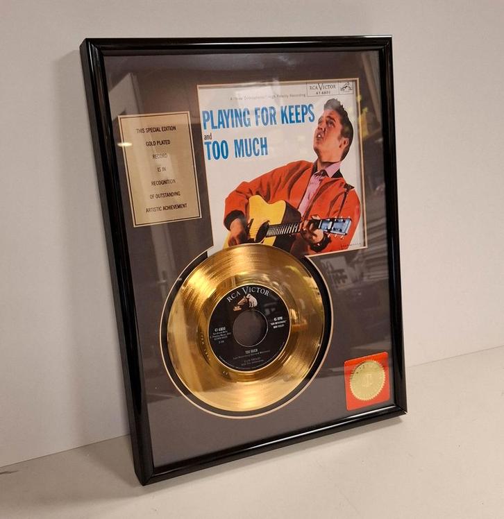 Elvis Presley - Playing For Keeps 24KT Gouden Plaat Single, Verzamelen, Muziek, Artiesten en Beroemdheden, Ophalen