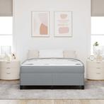 vidaXL Boxspring bed Lichtgrijs en zwart 140 x 200 cm, Verzenden, Nieuw, Stof