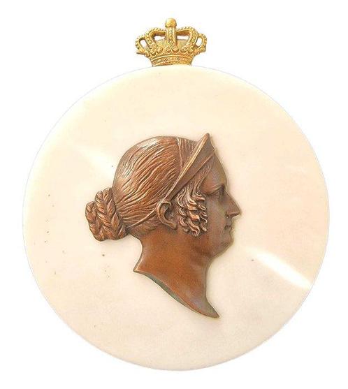 Reliëf, perfiles en bronce pavonado en marrón de reyes, Antiek en Kunst, Antiek | Keramiek en Aardewerk