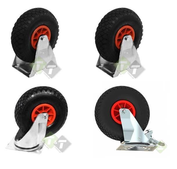 1x Zwenkwiel Met Luchtband En Rem - 1x Zwenkwiel Met Luchtba, Doe-het-zelf en Verbouw, Zwenkwielen, Nieuw, Ophalen of Verzenden