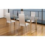 vidaXL Eetkamerstoelen 4 st kunstleer wit, Huis en Inrichting, Stoelen, Verzenden, Nieuw, Wit