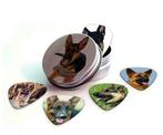Blikje of display + plectrums van een Duitse Herder hond, Verzamelen, Overige Verzamelen, Nieuw, Ophalen of Verzenden