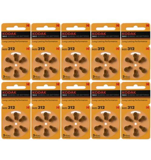 Kodak Hoorbatterij Kodak Hearing Aid 312 bruin (60 stuks), Diversen, Verpleegmiddelen, Nieuw, Ophalen of Verzenden