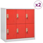 vidaXL Lockerkasten 2 st 90x45x92,5 cm staal lichtgrijs en, Verzenden, Nieuw