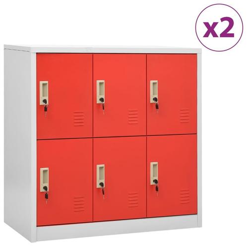 vidaXL Lockerkasten 2 st 90x45x92,5 cm staal lichtgrijs en, Huis en Inrichting, Kasten | Lockerkasten, Nieuw, Verzenden