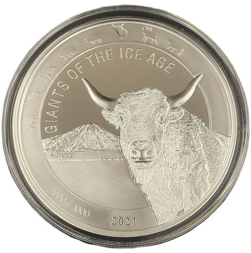 Ghana Giants of the Ice Age 1 kg 2021 Auroch (1.000 oplage), Postzegels en Munten, Munten | Afrika, Losse munt, Zilver, Overige landen