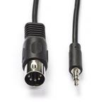 Din naar jack 3.5 mm kabel | Nedis | 1 meter (Stereo), Verzenden, Nieuw
