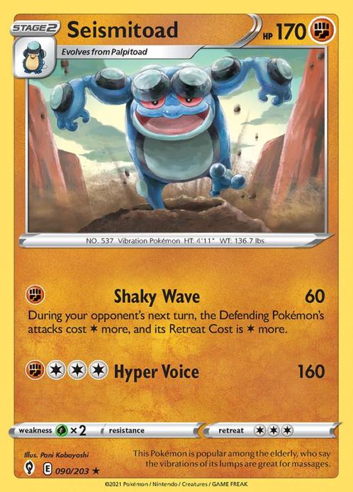 Seismitoad 090/203 (Evolving Skies), Hobby en Vrije tijd, Verzamelkaartspellen | Pokémon, Losse kaart, Nieuw, Foil, Ophalen of Verzenden