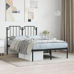 vidaXL Bedframe met hoofdbord metaal zwart 120x190 cm, Huis en Inrichting, Verzenden, Zwart, Nieuw, 190 cm of minder