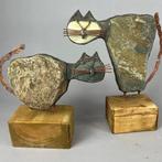Jacek Drzymaa ( XX- XXI) - NO RESERVE- 2 BIG Stone CATS, Antiek en Kunst, Kunst | Designobjecten