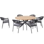 Sienna Prado dining tuinset 160 cm rond 7 delig antraciet, Tuin en Terras, Tuinsets en Loungesets, Ophalen of Verzenden, Nieuw