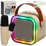 Karaoke Set Met 2 Microfoons - Draagbare Bluetooth USB LED, Ophalen of Verzenden, Nieuw