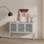 Commode Sund dressoir metaal 120x40x80 cm grijs [en.casa], Verzenden, Nieuw
