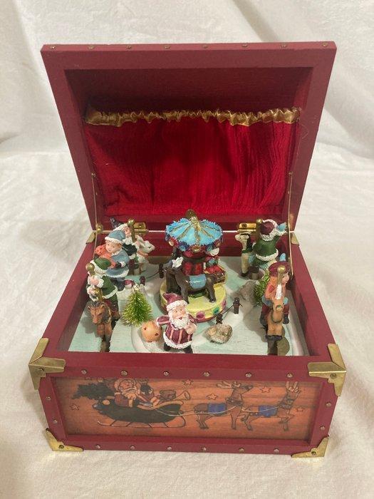 (4) Splendide boite à musique de Noel Rouge , décors animé -, Diversen, Kerst