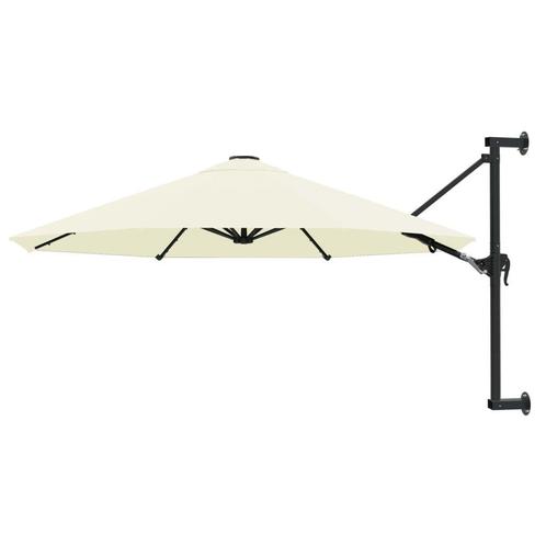 Wandparasol Zandkleurig - Tweedekansje - OP = OP!, Tuin en Terras, Parasols, 3 tot 4 meter, Nieuw, Muurparasol, Ophalen of Verzenden
