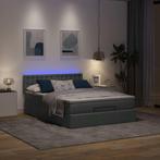 vidaXL Ottoman bed met matras en LEDs 140x190 cm stof, Verzenden, Nieuw, Tweepersoons, 140 cm