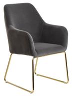 Sky Style Alan Eetkamerstoel Velvet Donkergrijs, Huis en Inrichting, Stoelen, Ophalen of Verzenden, Nieuw