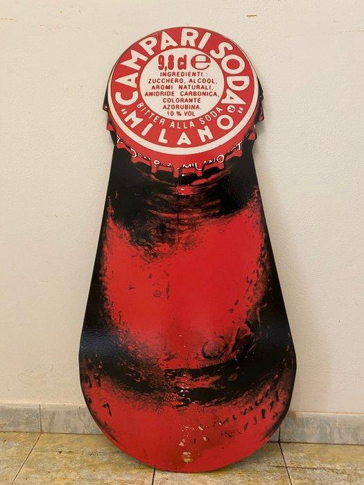 campari - Bottel Campari van ijzer - campari spa - Plaque -, Antiek en Kunst, Antiek | Wandborden en Tegels