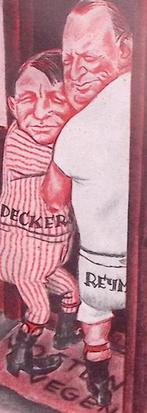 Spotprent met Deckers en Paul Reymer (lijst optie, Lithos), Verzenden