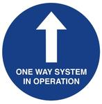 Social distancing vloersticker 'One Way System' 40cm, Verzenden