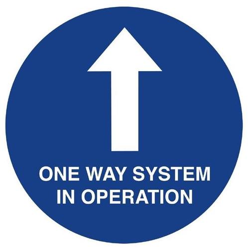 Social distancing vloersticker 'One Way System' 40cm, Zakelijke goederen, Horeca | Overige, Verzenden