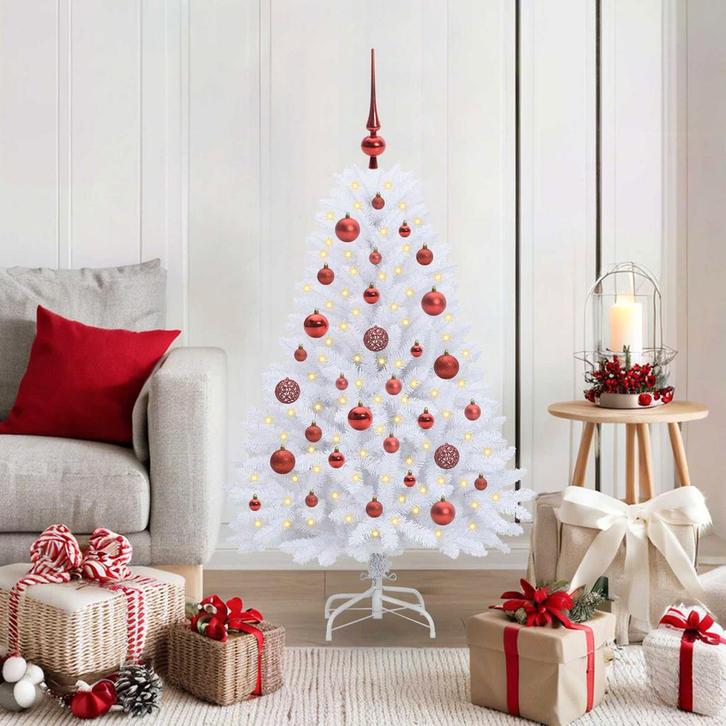vidaXL Kunstmatige Inklapbare Kerstboom Wit 120 cm PVC en, Diversen, Kerst, Nieuw, Verzenden