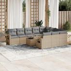 vidaXL 11-delige Tuinset met kussens poly rattan beige, Tuin en Terras, Tuinsets en Loungesets, Verzenden, Nieuw, Rotan, Tuinset