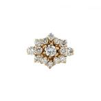 Gouden ring met diamant 14 karaat, Sieraden, Tassen en Uiterlijk, Ringen, Verzenden, Zo goed als nieuw, Wit, Goud