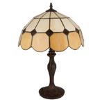 Tiffany tafellamp – Crème & Honingglas – Ø 36 × H 52 cm, Huis en Inrichting, Lampen | Tafellampen, Verzenden, Nieuw