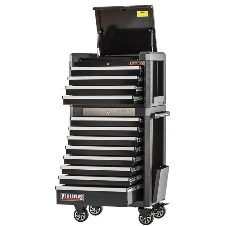 Professionele gereedschapswagenset zwart 12 laden, Doe-het-zelf en Verbouw, Gereedschap | Handgereedschap, Ophalen of Verzenden