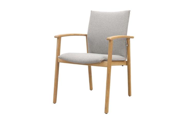 Suns Florine stapelbare dining tuinstoel - Taupe/Teak, Tuin en Terras, Tuinstoelen, Nieuw, Overige materialen, Verzenden