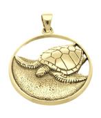 Gouden Schildpad op het strand opengewerkt kettinghanger, Sieraden, Tassen en Uiterlijk, Kettinghangers, Verzenden, Nieuw
