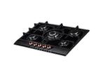 Everglades - Gas Kookplaat - Zwart Glas, Verzenden, Nieuw, Gas, 5 kookzones of meer
