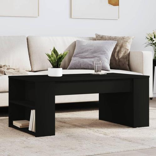 vidaXL Salontafel 102x50x45 cm bewerkt hout zwart, Huis en Inrichting, Tafels | Salontafels, 100 tot 150 cm, Nieuw, Overige houtsoorten