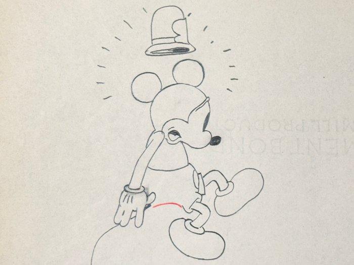 Walt Disney - Originele Mickey Mouse-productietekening, Verzamelen, Disney