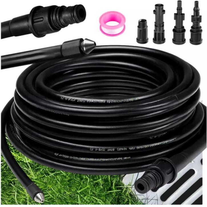 Ruhhy pijpreinigingsslang 20 m – hogedruk, 138 bar met 4.., Doe-het-zelf en Verbouw, Reinigingsmachines, Nieuw, Ophalen of Verzenden