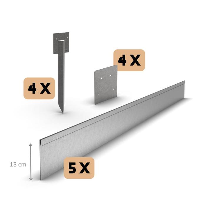 Zink borderrand geplet 13 cm | Complete set per 11,5 meter, Tuin en Terras, Bielzen en Borders, Nieuw, Verzenden