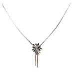 Halsketting - 18 karaat Witgoud - 1.05ct. tw. Saffier -, Sieraden, Tassen en Uiterlijk, Kettingen, Nieuw