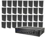 Geluidsinstallatie Met 19 Inch 100V Versterker En 32 Zwarte, Audio, Tv en Foto, Luidsprekers, Verzenden, Nieuw, Overige typen