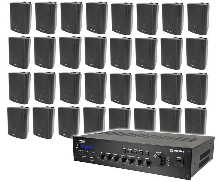 Geluidsinstallatie Met 19 Inch 100V Versterker En 32 Zwarte, Audio, Tv en Foto, Luidsprekers, Overige typen, Nieuw, Overige merken