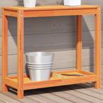 vidaXL Oppottafel met schap 82,5x35x75 cm massief grenenhout, Tuin en Terras, Overige Tuin en Terras, Verzenden, Nieuw