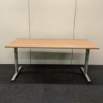 Verstelbaar bureau met kabelgoot, 180x90 cm, havanna - grijs