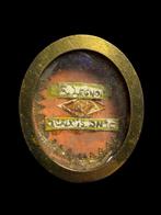 Reliekhouder - goudkleurig metaal, Glas, Textiel - 1750-1800