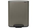 Brabantia Bo Prullenbak - 60 liter - Platinum, Verzenden, Zo goed als nieuw