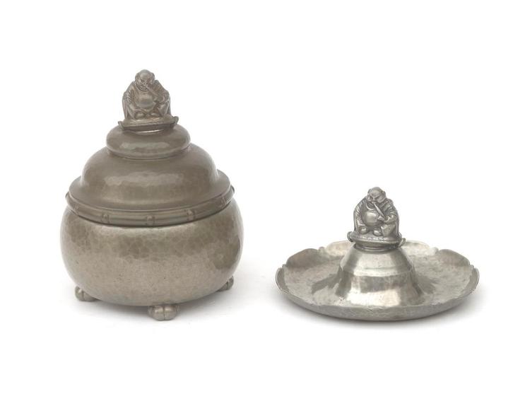 Kavel met tinnen voorwerpen, Georg Nillson voor Gero, 1930, Antiek en Kunst, Curiosa en Brocante
