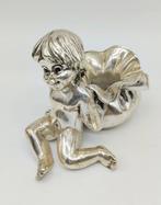 Miniatuur figuur - Cupido candeliere - .925 zilver, Antiek en Kunst