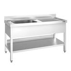 GGM Gastro | Spoeltafel PREMIUM - 1600x700mm - met onderbouw, Zakelijke goederen, Horeca | Keukenapparatuur, Verzenden, Nieuw in verpakking