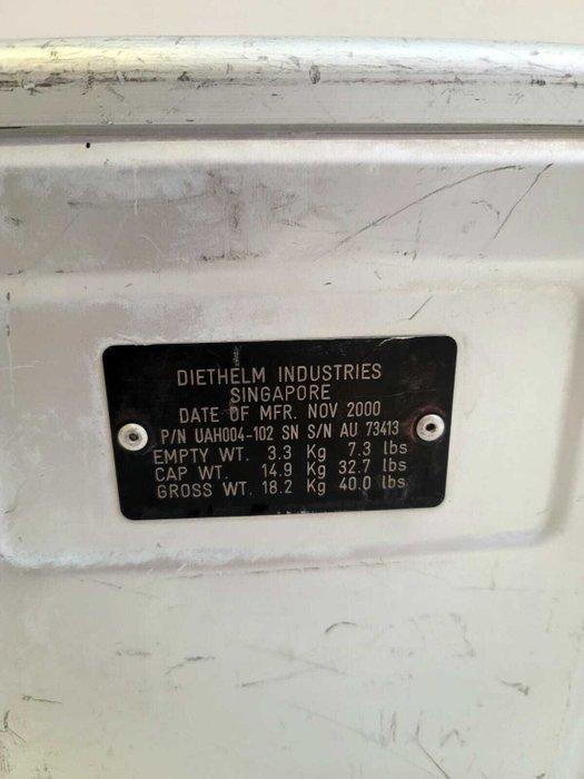 Diethelm - Sabena - Doos - Aluminium - Vliegtuigcontainer, Antiek en Kunst, Antiek | Wandborden en Tegels