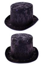 Hoge Hoed Zwart Fluweel Steampunk Tophat One Size 59 60 61 6, Kleding | Heren, Hoeden en Petten, Nieuw, Ophalen of Verzenden