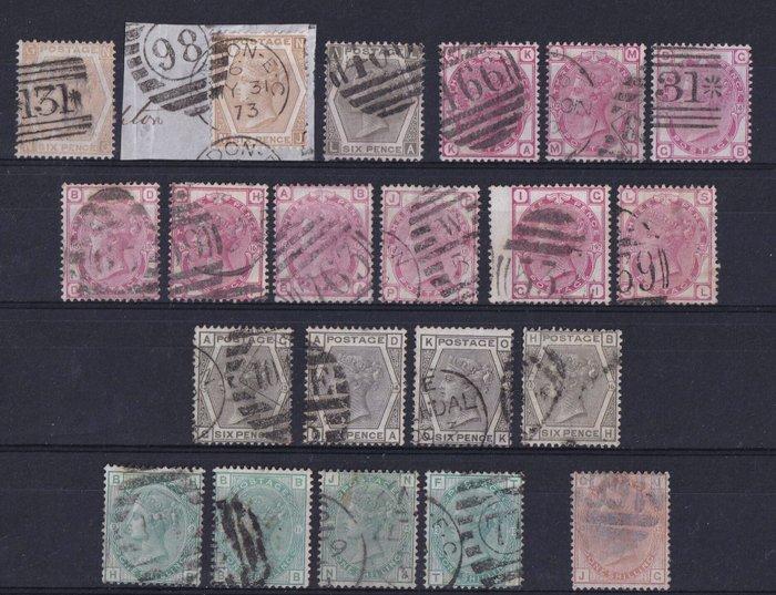 Groot-Brittannië 1872/1880 - Set met plaatnummers Queen, Postzegels en Munten, Postzegels | Europa | UK